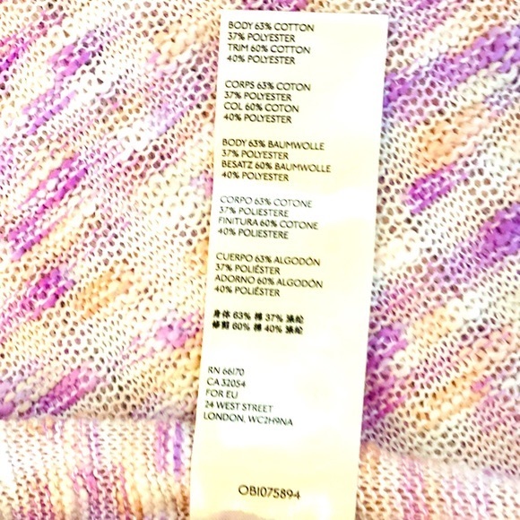 🌸Free People Long sleeve Thermal Knit Top w/Thumbholes, Size L, Pink Combo NWT - Picture 7 of 7